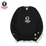 AAPE 經典迷彩猿顏小LOGO字母印花衛衣 男女同款 黑/白#好穿舒適