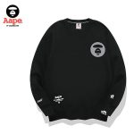 AAPE 經典反光猿顏字母印花衛衣 男女同款 黑/白#買到賺到