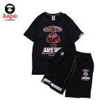AAPE 夏季經典猿猴綠迷彩猿人猴猿顏字母印花短袖套裝 男女同款#好穿透氣