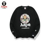 AAPE 秋冬圓領經典迷彩字母印花衛衣 男女同款 黑/白#優質爆款