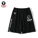 Aape 迷彩字母 猿人頭 時尚休閒 短褲 沙灘 男女同款 休閒 黑白#經典熱賣