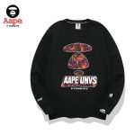 AAPE 猿顏頭迷彩字母印花衛衣 男女同款 黑/白#彈性柔軟