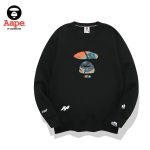 AAPE 秋冬圓領經典迷彩字母印花衛衣 男女同款 黑/白#快速出貨