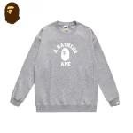 BAPE PELAXED CLASSIC COLLEGE CREWNECK圖案衛衣-灰色