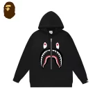 BAPE SS24 Shark L-S 鯊魚拉鏈連帽衛衣-黑色