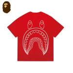 BAPE T恤 背後鯊魚大LOGO短袖-紅色