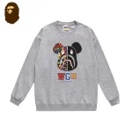 BAPE WGM迷彩暴力熊 圓領衛衣 時尚百搭-灰色