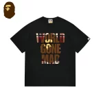 BAPE 格紋字母猿人頭印花短袖T恤 男女同款