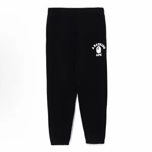 Bape SS23 字母印花 純色 加絨 運動休閒衛褲 黑色