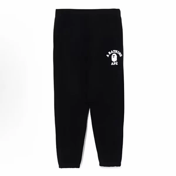 Bape SS23 字母印花 純色 加絨 運動休閒衛褲 黑色