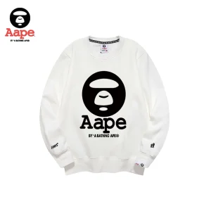 AAPE BY A BATHING APE經典猿人頭印花｜大學T｜白色