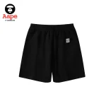 AAPE NOW環繞字母徽章｜鬆緊短褲｜黑色-背面