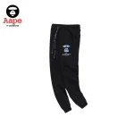 AAPE NOW藍迷彩猿人頭｜束口長褲｜黑色-側面