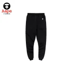 AAPE NOW藍迷彩猿人頭｜束口長褲｜黑色-背面
