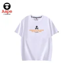 AAPE PLANET EARTH撞色標語｜短袖T恤｜白色-正面