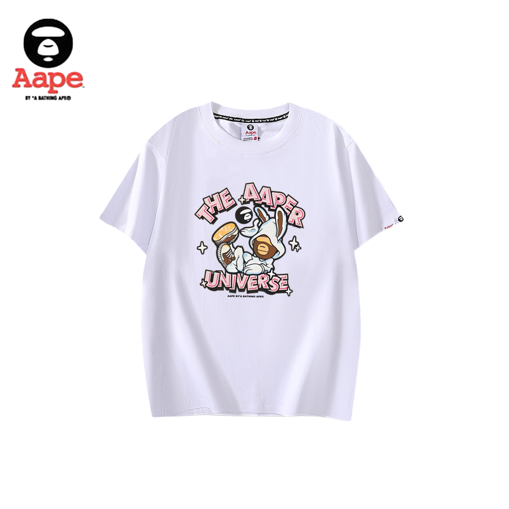 AAPE UNIVERSE兔耳猿人印花｜短袖T恤｜白色/黑色
