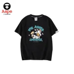 AAPE UNIVERSE兔耳猿人印花｜短袖T恤｜黑色-正面