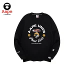 AAPE UNVS 迷彩猿人字母印花圓領衛衣 : 大學T｜經典黑色-正面