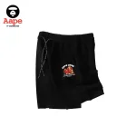 AAPE 红衣猿人家族印花｜抽绳短裤｜黑色-側面