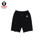 AAPE 銀色反光猿人頭印花｜短袖兩件套｜黑色-短褲