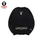 AAPE七龍珠悟空灰迷彩印花｜圓領衛衣｜黑色-背面