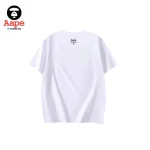 AAPE卡其迷彩猿人頭LOGO｜短袖T恤｜白色-背面