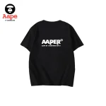 AAPE卡通猿人頭小標｜兩件套｜黑色-短袖