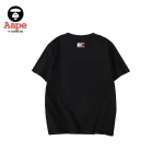 AAPE夏日椰樹卡通猿人印花｜短袖T恤｜黑色-背面