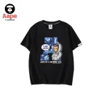 AAPE棒球帽猿人字母印花｜短袖T恤｜黑色-正面