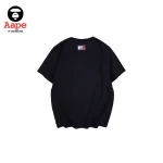 AAPE橘色迷彩猿人頭印花｜兩件套｜黑色-短袖