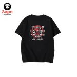 AAPE白色猿人頭塗鴉印花｜兩件套｜黑色-短袖