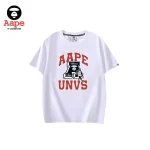 AAPE美式學院字母籃球圖案｜短袖T恤｜白色-正面
