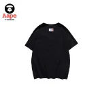 AAPE藍迷彩猿人頭印花｜兩件套｜黑色-短袖