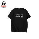 AAPE藍迷彩猿人頭大字母圖案｜短袖T恤｜黑色-背面