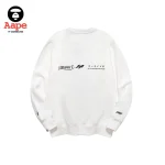 AAPE銀髮悟空出拳印花｜圓領衛衣｜白色-背面