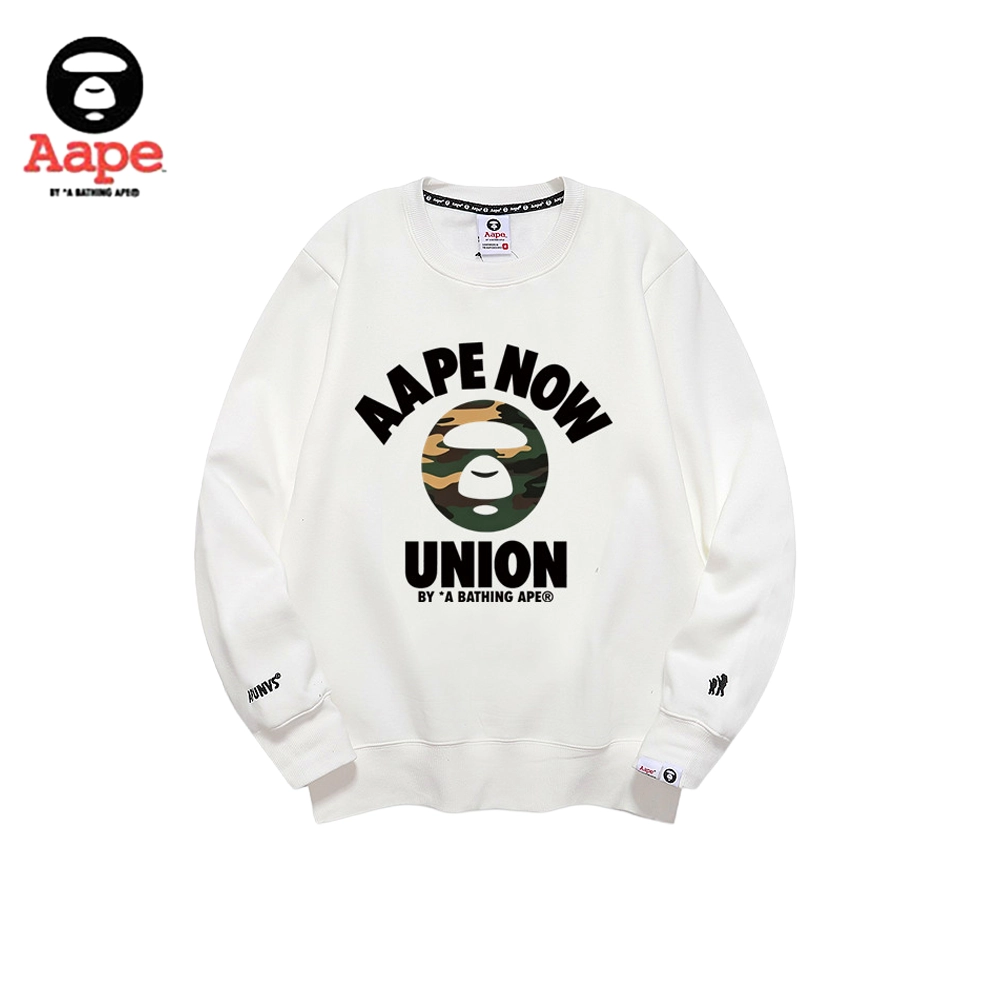 Aape Now衛衣｜ 軍綠迷彩猿頭字母印花｜黑色/白色