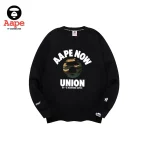 Aape Now衛衣｜ 軍綠迷彩猿頭字母印花｜黑色-正面