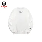 Aape Now連帽衛衣｜ 紅迷彩猿頭字母印花｜白色-背面