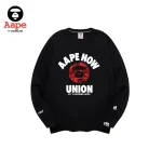 Aape Now連帽衛衣｜ 紅迷彩猿頭字母印花｜黑色-正面