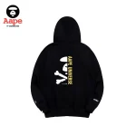 Aape Universe連帽衛衣｜橙猿頭字母印花｜黑色-背面