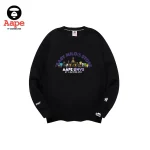 Aape Unvs衛衣｜猿顏卡通全系列印花｜黑色-正面