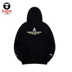 Aape Unvs連帽衛衣｜字母猿人頭印花｜黑色-背面