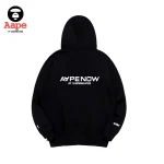 Aape Unvs連帽衛衣｜猿顏全系列卡通字母印花｜黑色-背面