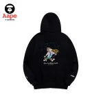 Aape Unvs連帽衛衣｜經典猿人頭印花｜黑色-背面