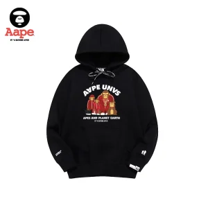 Aape Unvs連帽衛衣｜運動冠軍猿｜黑色-正面