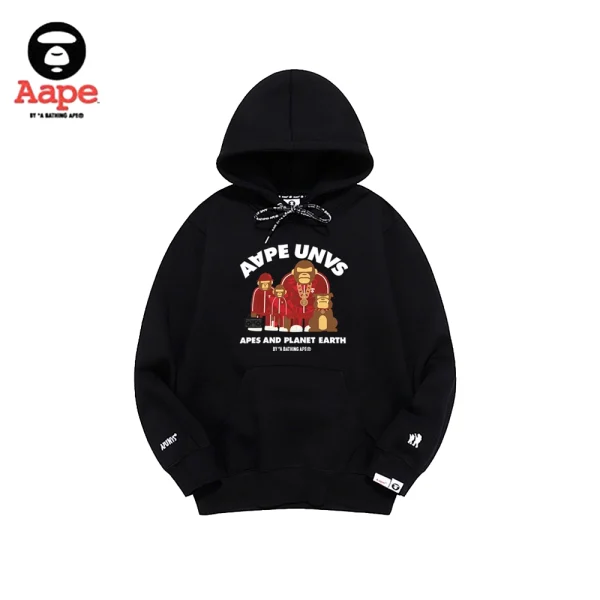 Aape Unvs連帽衛衣｜運動冠軍猿｜黑色-正面
