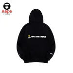 Aaper連帽衛衣｜猿顏太空服字母印花｜黑色-背面