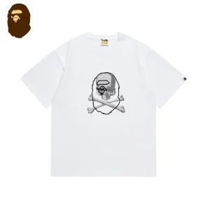 BAPE短袖T恤｜猿顏骷髅头印花｜白色