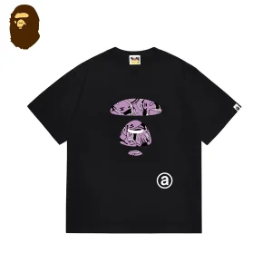 BAPE短袖T恤｜紫猿顏紋印花｜黑色