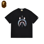 BAPE短袖T恤｜鯊魚拉鍊印花｜日韓風｜黑色